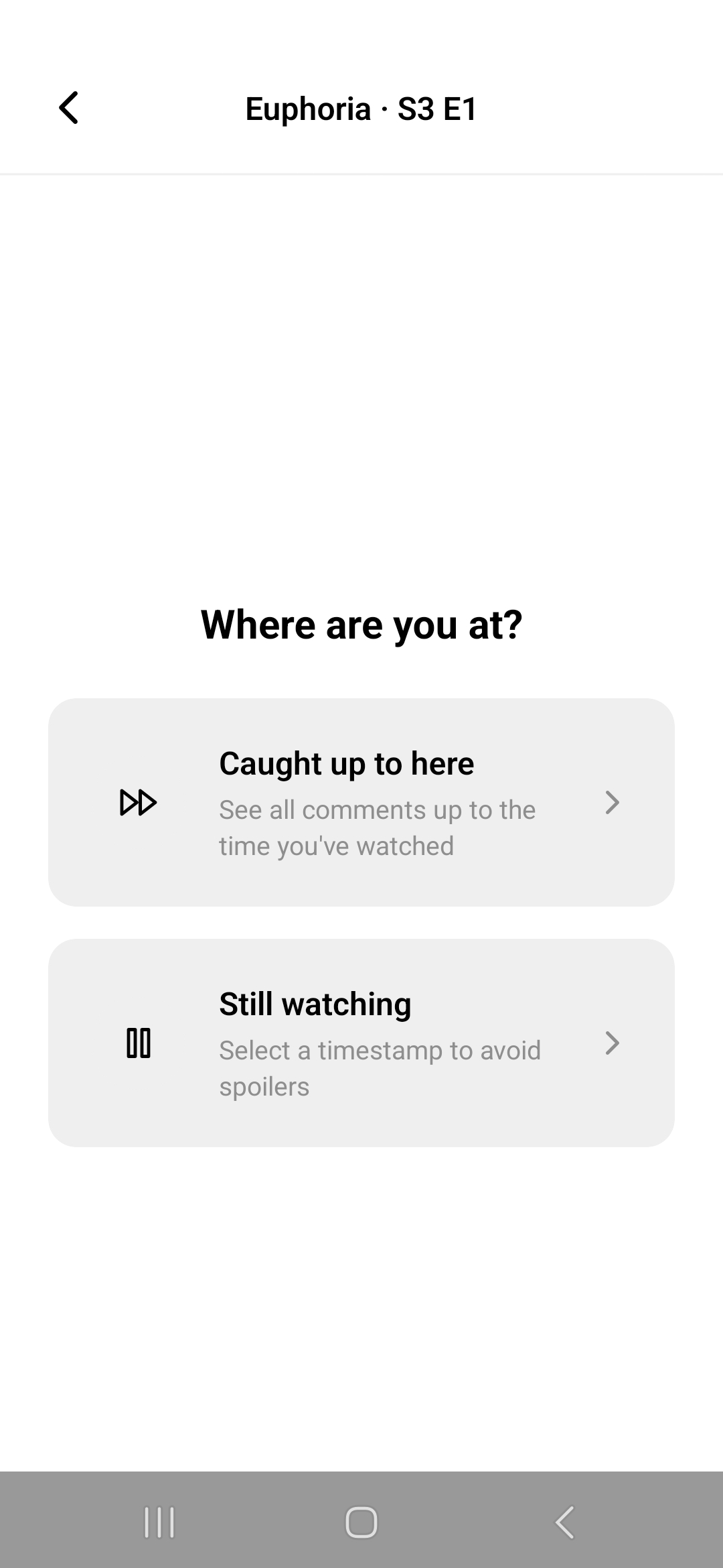 Caught up to here vs Still watching